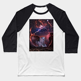 Galaxy Waterfall Baseball T-Shirt